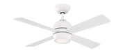 Kwad 44" Ceiling Fan with LED Light in Matte White