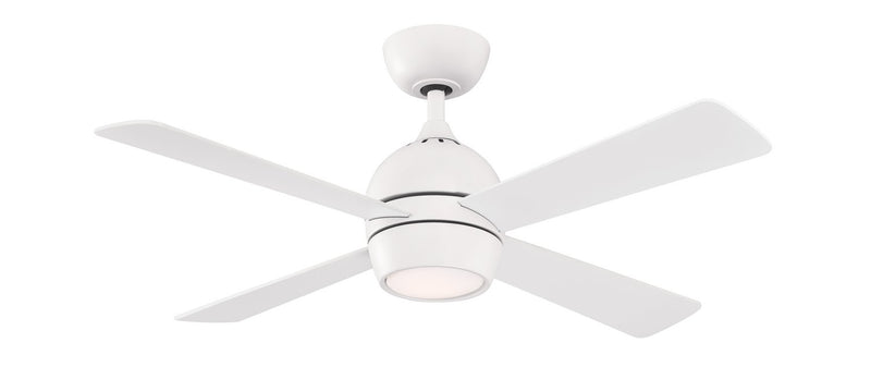 Kwad 44" Ceiling Fan with LED Light in Matte White