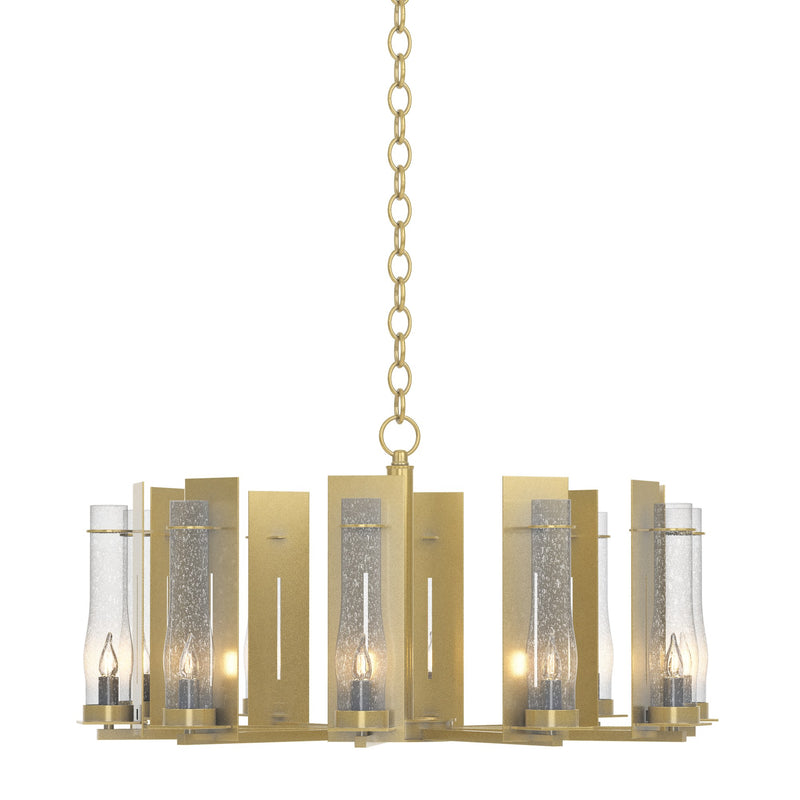 New Town 10-Light 30" Chandelier in Modern Brass
