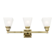Mission 3-Light Bath Vanity Light in Antique Brass
