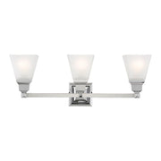Mission 3-Light Bath Vanity Light in Polished Chrome