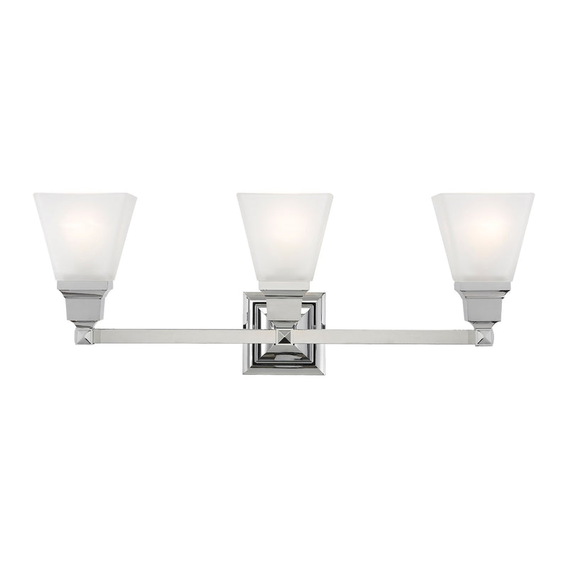 Mission 3-Light Bath Vanity Light in Polished Chrome