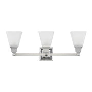 Mission 3-Light Bath Vanity Light in Polished Chrome