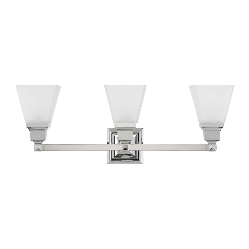 Mission 3-Light Bath Vanity Light in Polished Chrome
