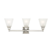 Mission 3-Light Bath Vanity Light in Polished Nickel
