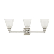 Mission 3-Light Bath Vanity Light in Polished Nickel