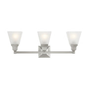 Mission 3-Light Bath Vanity Light in Brushed Nickel