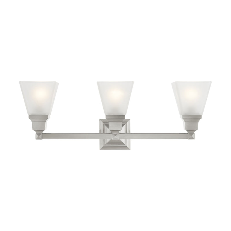 Mission 3-Light Bath Vanity Light in Brushed Nickel