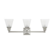 Mission 3-Light Bath Vanity Light in Brushed Nickel