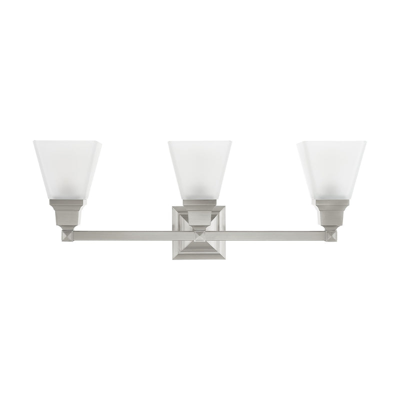 Mission 3-Light Bath Vanity Light in Brushed Nickel