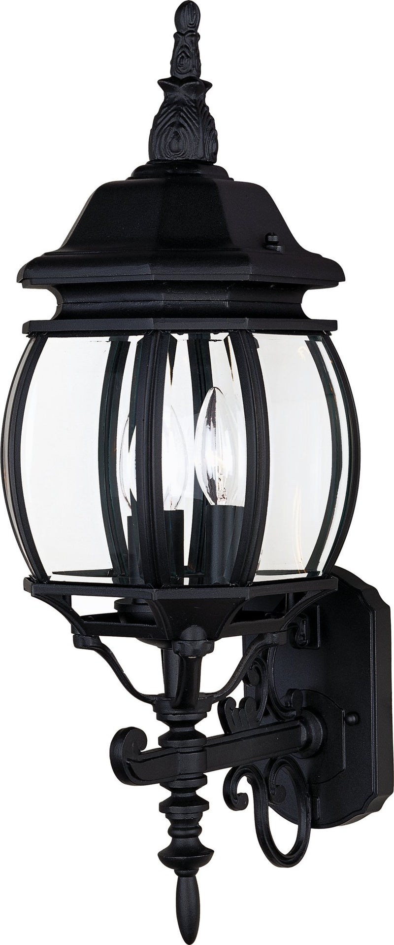 Crown Hill 3 Light 23.5" Outdoor Wall Lantern in Black