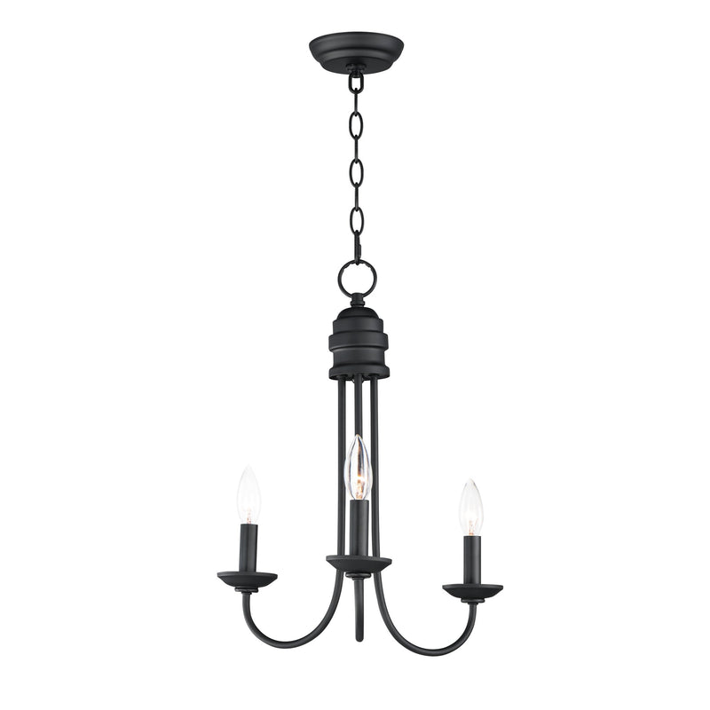 Logan 3 Light Candle Chandelier in Black