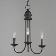 Logan 3 Light Candle Chandelier in Black