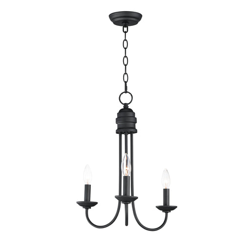 Logan 3 Light Candle Chandelier in Black