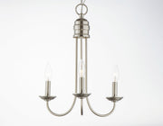 Logan 3 Light Candle Chandelier in Satin Nickel