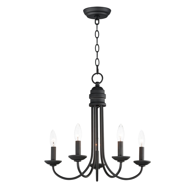 Logan 5 Light Candle Chandelier in Black