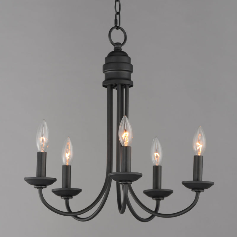 Logan 5 Light Candle Chandelier in Black