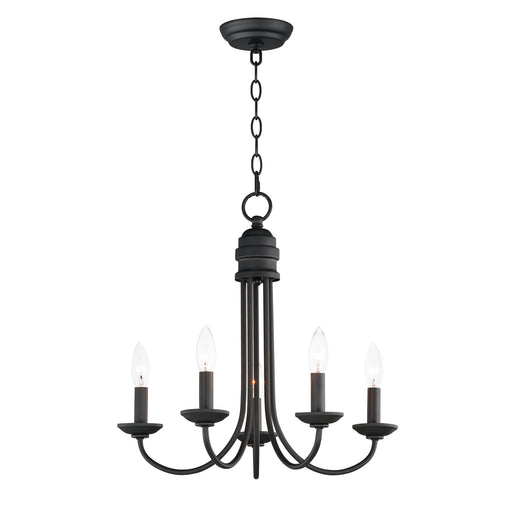 Logan 5 Light Candle Chandelier in Black