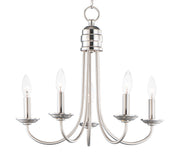 Logan 5 Light Candle Chandelier in Satin Nickel