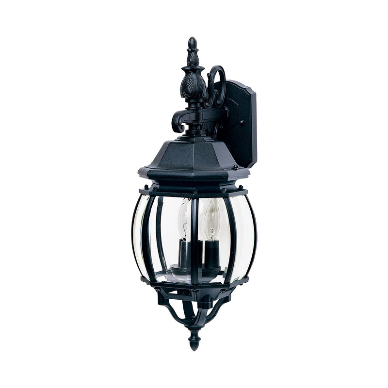 Crown Hill 3 Light 23" Outdoor Wall Lantern in Black