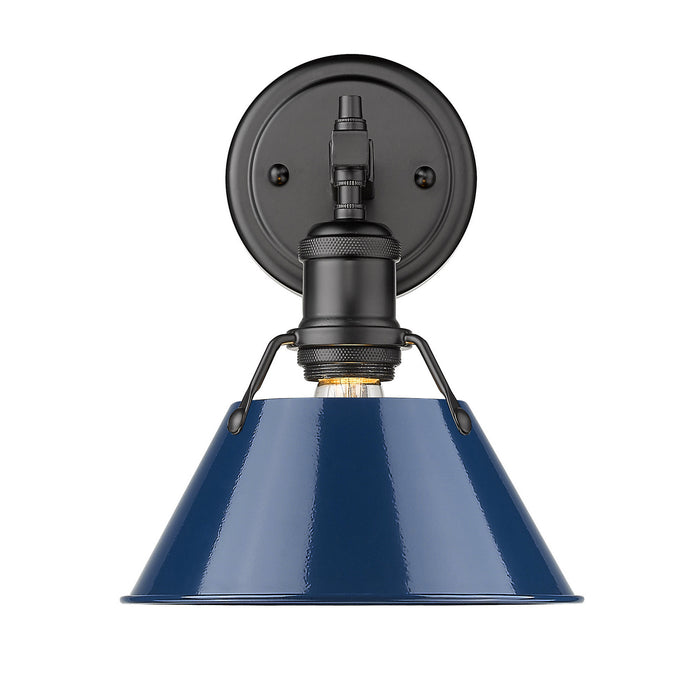 Orwell 1-Light Bath Vanity in Matte Black with Matte Navy Shade