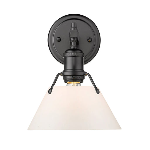 Orwell 1-Light Bath Vanity in Matte Black with Opal Glass Shade