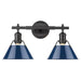 Orwell 2-Light Bath Vanity in Matte Black with Matte Navy Shades