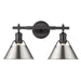 Orwell 2-Light Bath Vanity in Matte Black with Pewter Shades