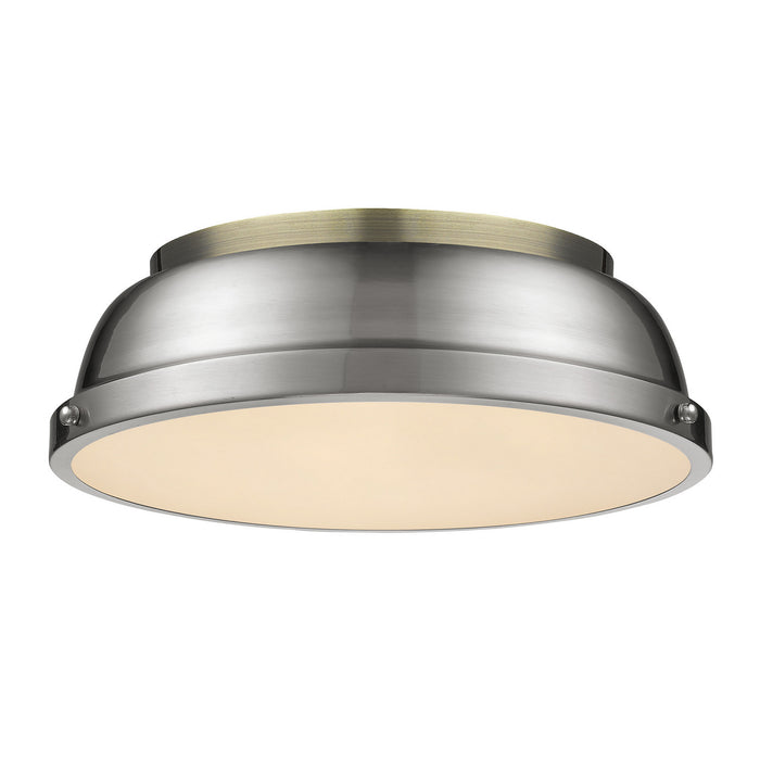 Duncan 14" Flush Mount in Aged Brass