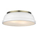 Duncan 14" Flush Mount in Aged Brass with Matte White Shade - Lamps Expo