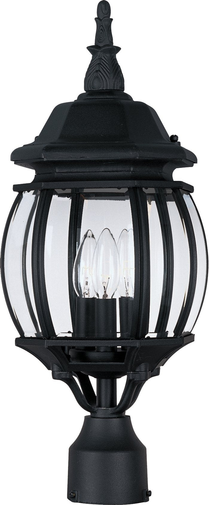 Crown Hill 3 Light Outdoor Post Lantern in Black