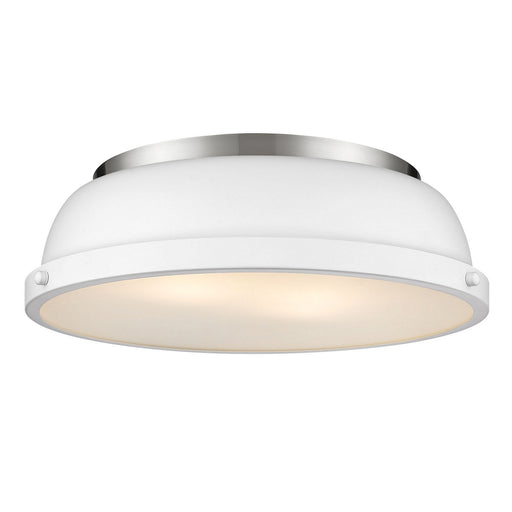 Duncan 14" Flush Mount in Pewter with Matte White Shade