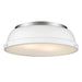 Duncan 14" Flush Mount in Pewter with Matte White Shade