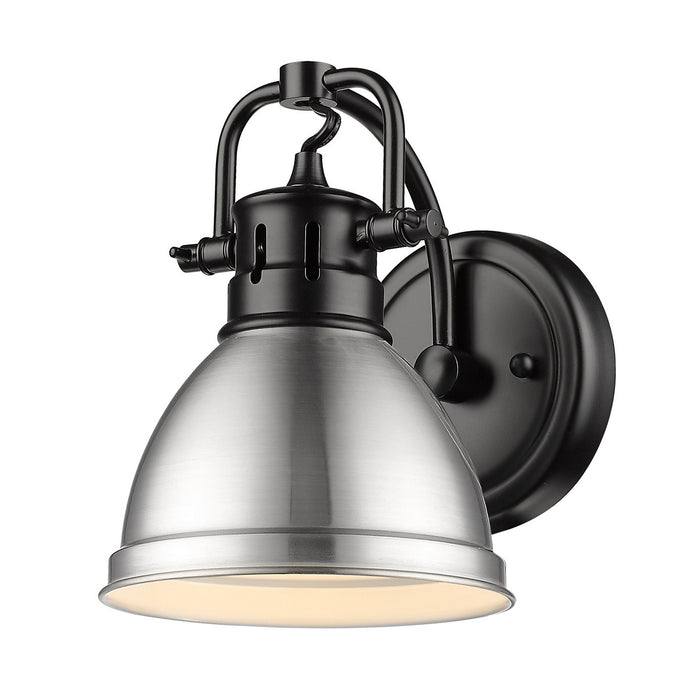 Duncan 1-Light Bath Vanity in Matte Black with Pewter