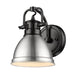 Duncan 1-Light Bath Vanity in Matte Black with Pewter