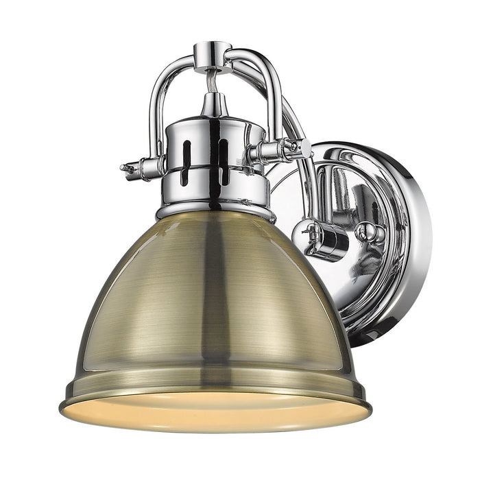 Duncan 1-Light Bath Vanity in Chrome with Aged Brass