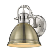 Duncan 1-Light Bath Vanity in Pewter with Aged Brass - Lamps Expo