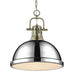 Duncan Large Pendant with Chain in Aged Brass