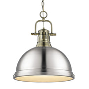 Duncan Large Pendant with Chain in Aged Brass