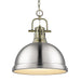 Duncan Large Pendant with Chain in Aged Brass