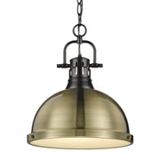 Duncan Large Pendant with Chain in Matte Black