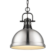 Duncan Large Pendant with Chain in Matte Black