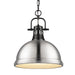 Duncan Large Pendant with Chain in Matte Black