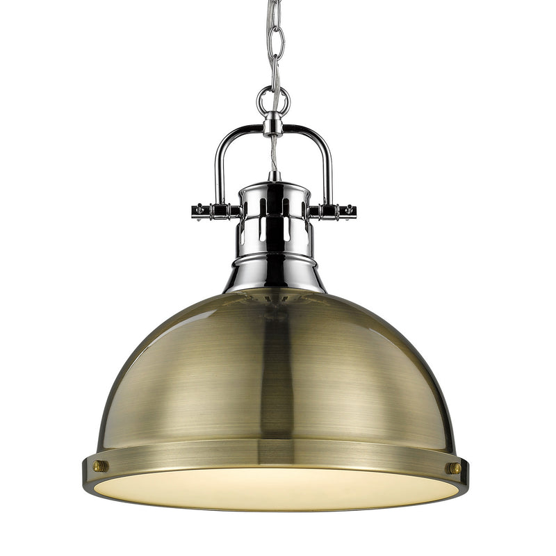 Duncan Large Pendant with Chain in Chrome