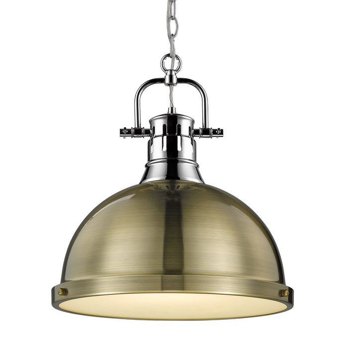 Duncan Large Pendant with Chain in Chrome