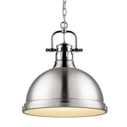 Duncan Large Pendant with Chain in Chrome