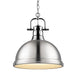 Duncan Large Pendant with Chain in Chrome