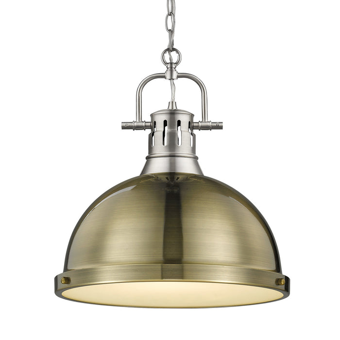 Duncan Large Pendant with Chain in Pewter