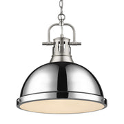 Duncan Large Pendant with Chain in Pewter