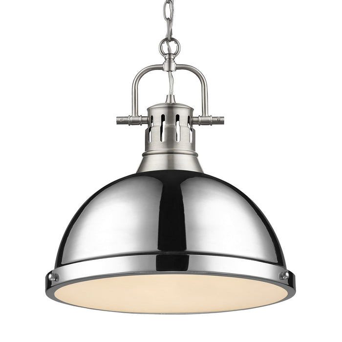 Duncan Large Pendant with Chain in Pewter